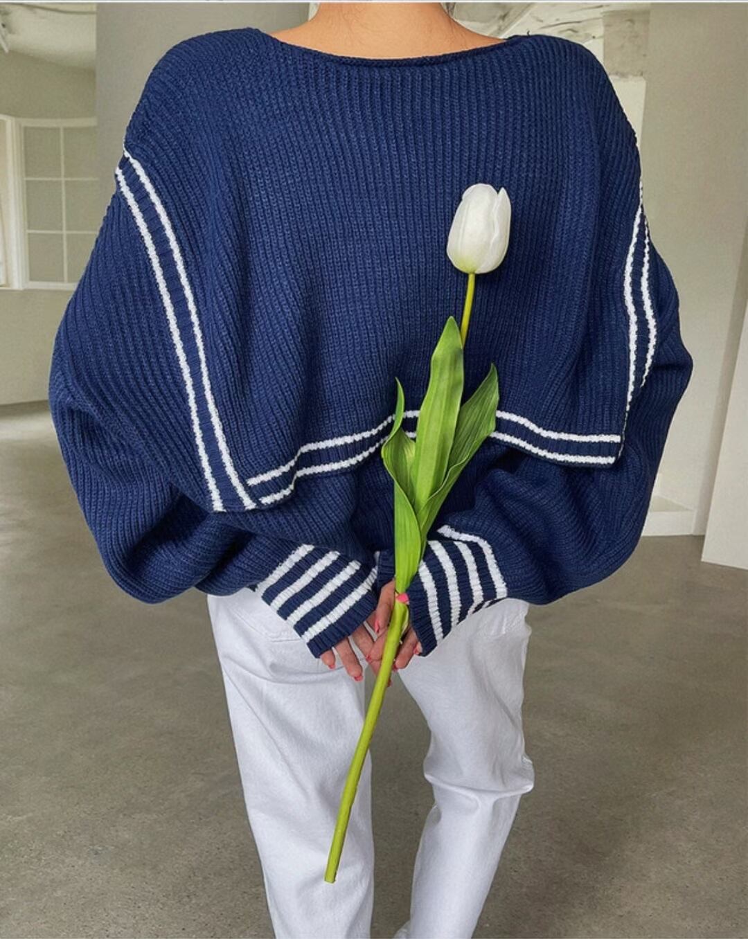 セーラーカラー風ニット　AJ1079-1989