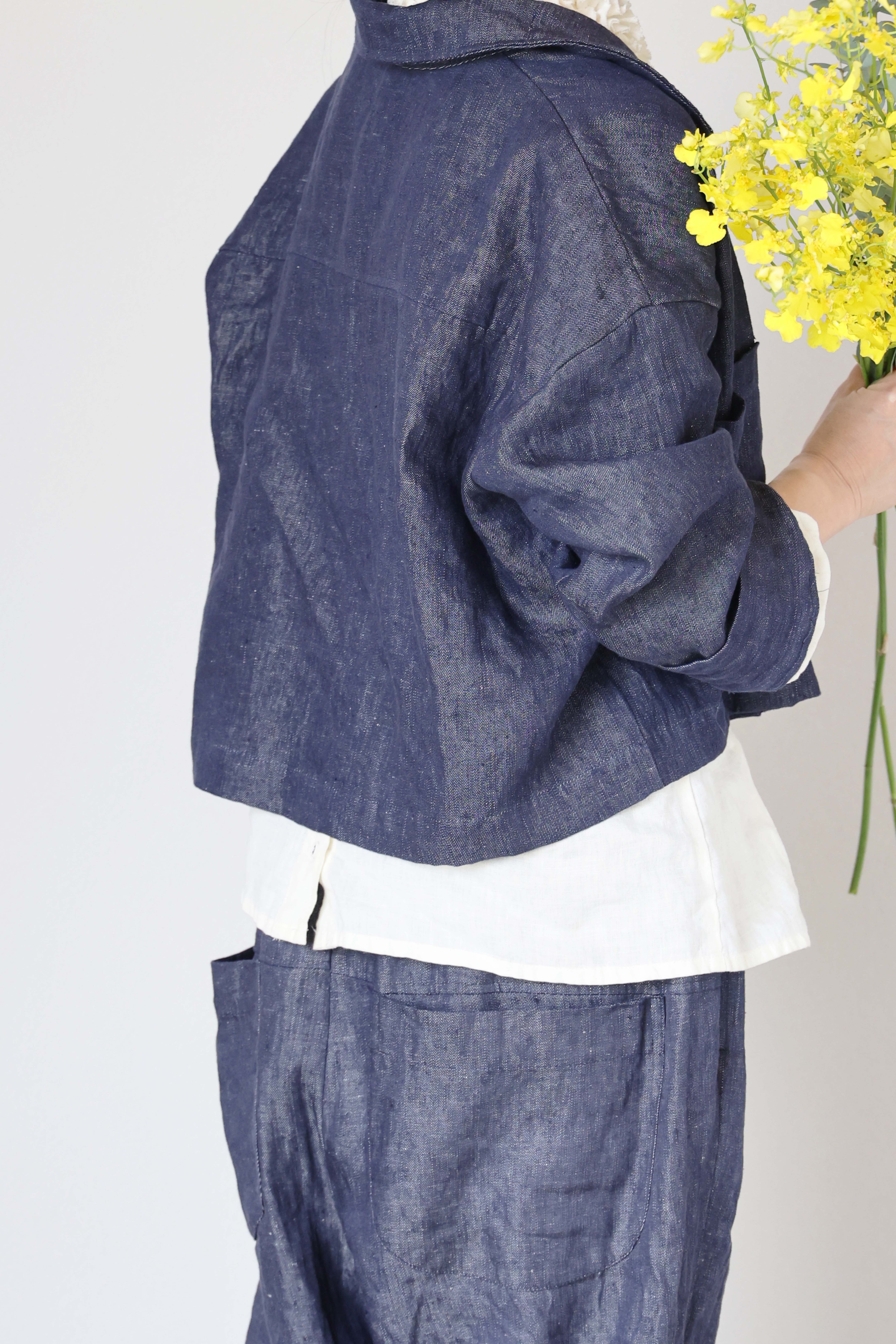 リネンショートジャケット | motomi.m online store