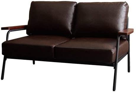 Basquiat 2人掛けソファ ヴィンテージ風 ふかふか ソファ アイアンフレーム 天然木