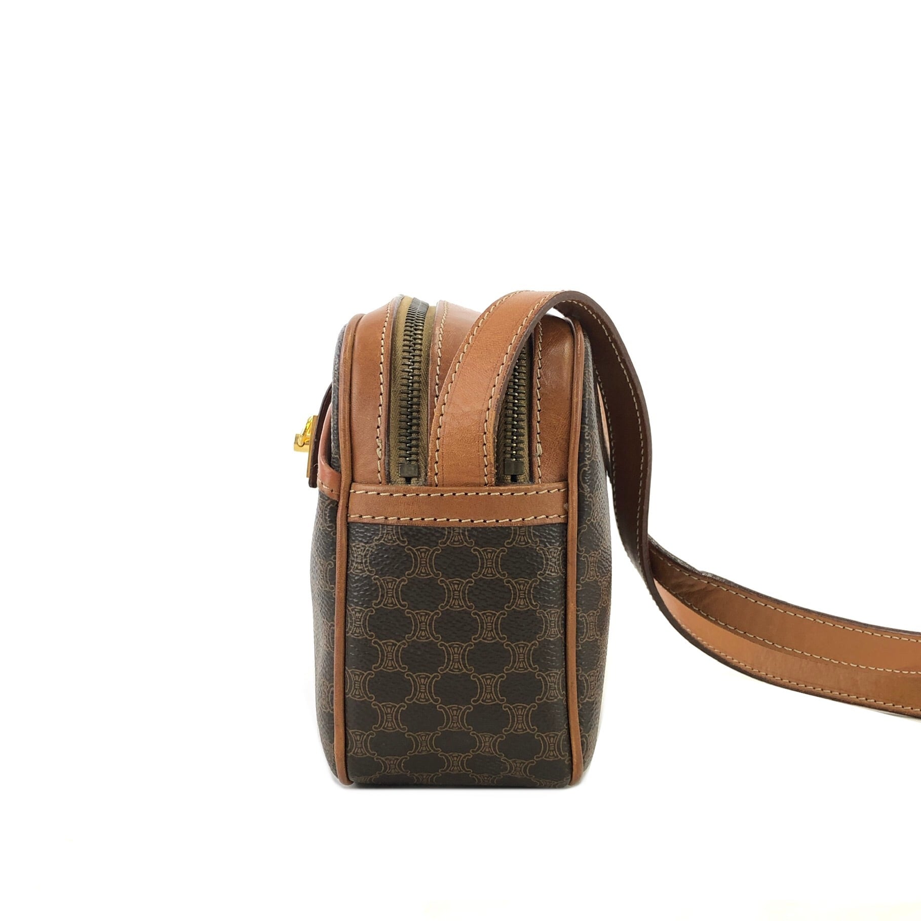 CELINE セリーヌ マカダム ガンチーニ ダブルファスナー ショルダー