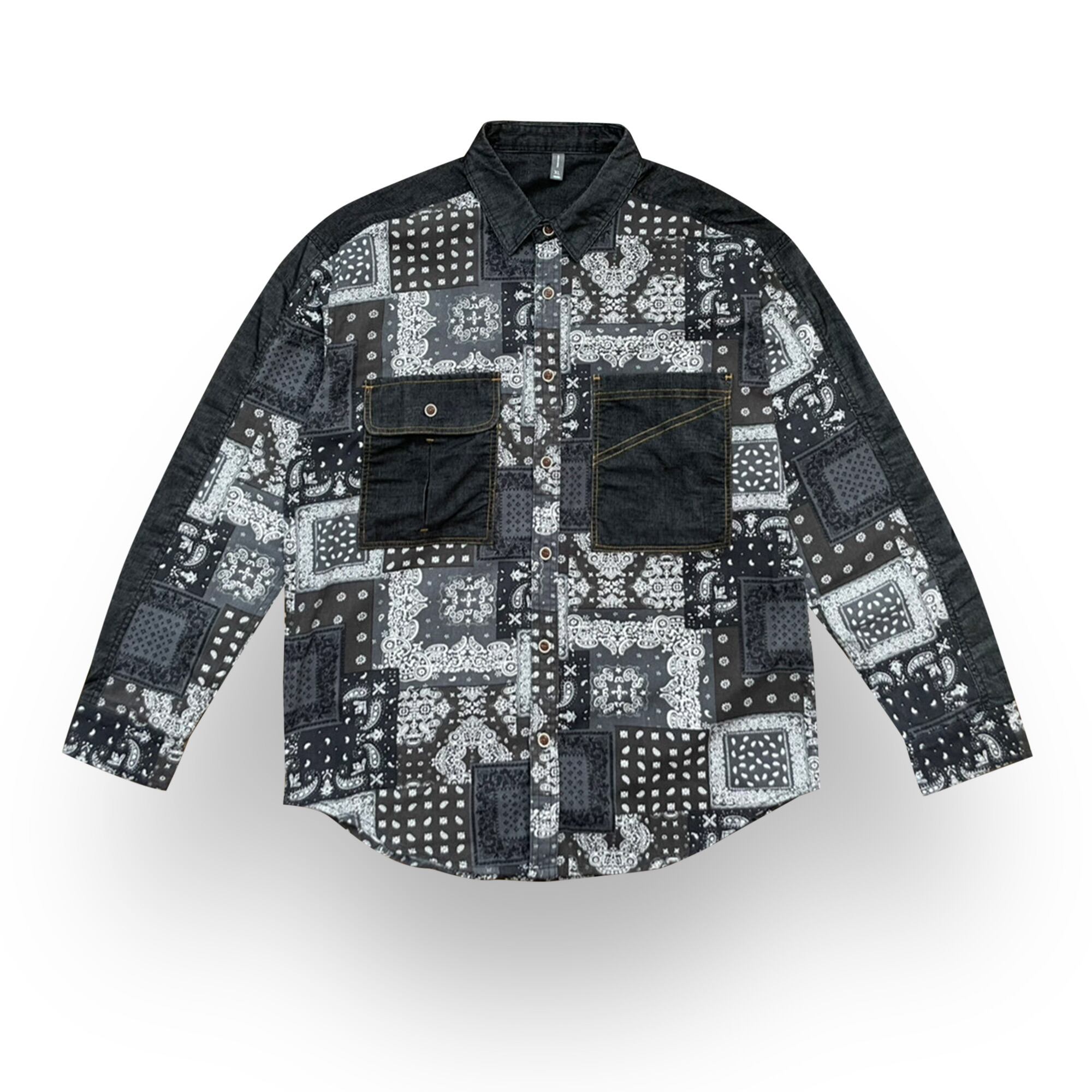 ペイズリー&パッチワークスタイルシャツ