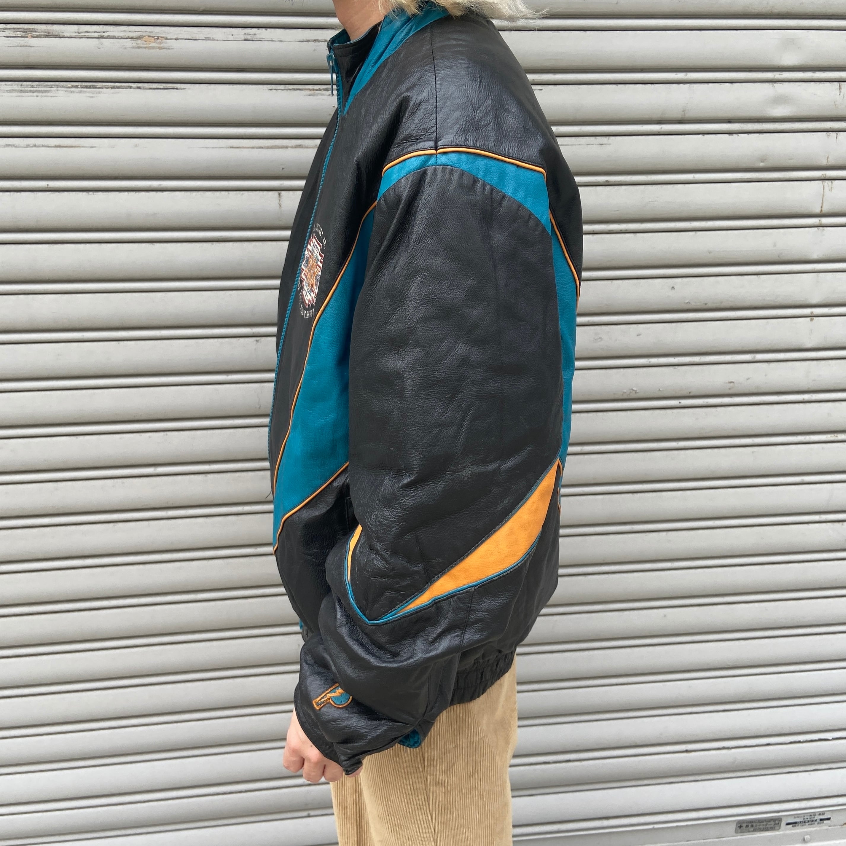 90s PROPLAYER NFL スーパーボウル レザースタジャン 黒 M | 古着屋 Uan