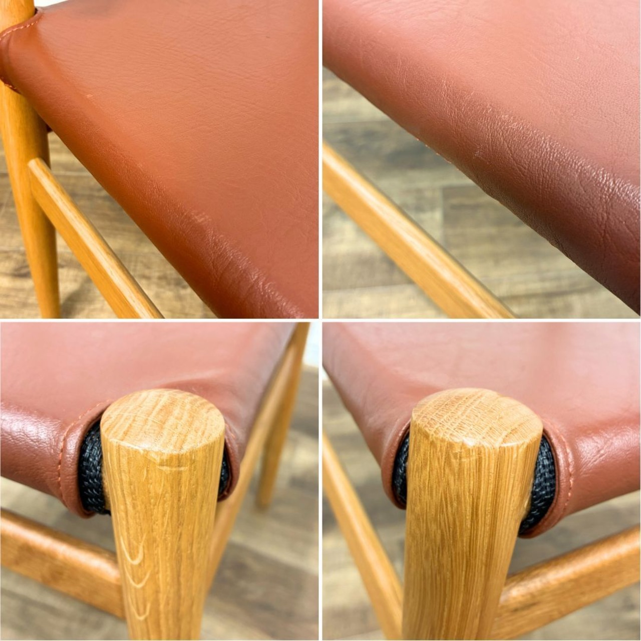 NOWHERE LIKE HOME Dining Chair LYS ノーウェアライクホーム ダイニングチェア リス PVCブラウン ウォルナット×オーク カバーリング 関家具【中古】【東京都内限定送料無料】