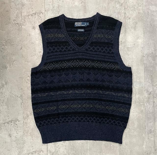 POLO RALPHLAUREN COTTON/CASHMERE KNIT VEST