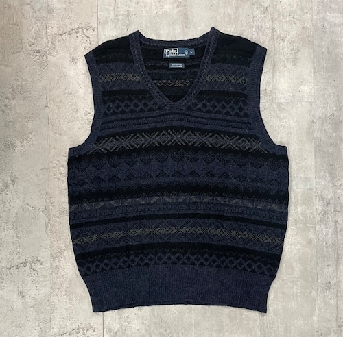 POLO RALPHLAUREN COTTON/CASHMERE KNIT VEST