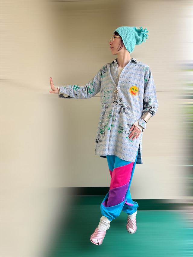 Vintage grandpa art cotton pullover shirt