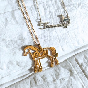 【受注生産】【1】Naned horse necklace 名前入り馬チャームネックレス