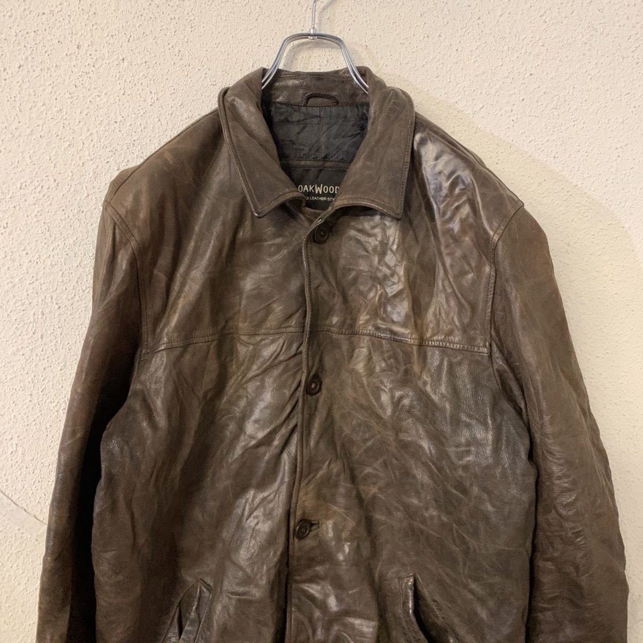 OAKWOOD レザージャケット XLサイズ ビッグサイズ 革ジャン ダーク 