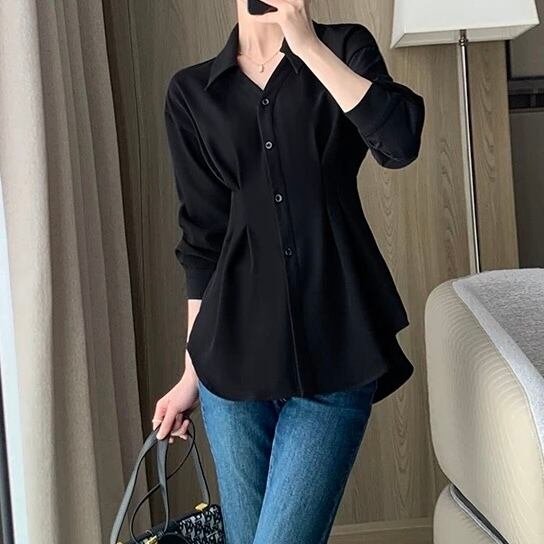 ウエストシェイプ長袖シャツブラウス YH9541 | lalalastyle
