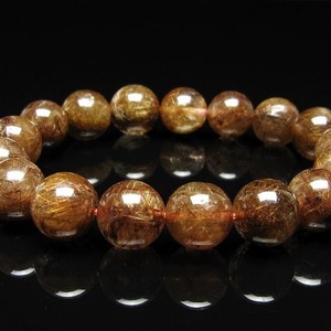 ルチルクォーツ ブレスレット 12mm ブロンズルチル ブレス一点物 111-50713