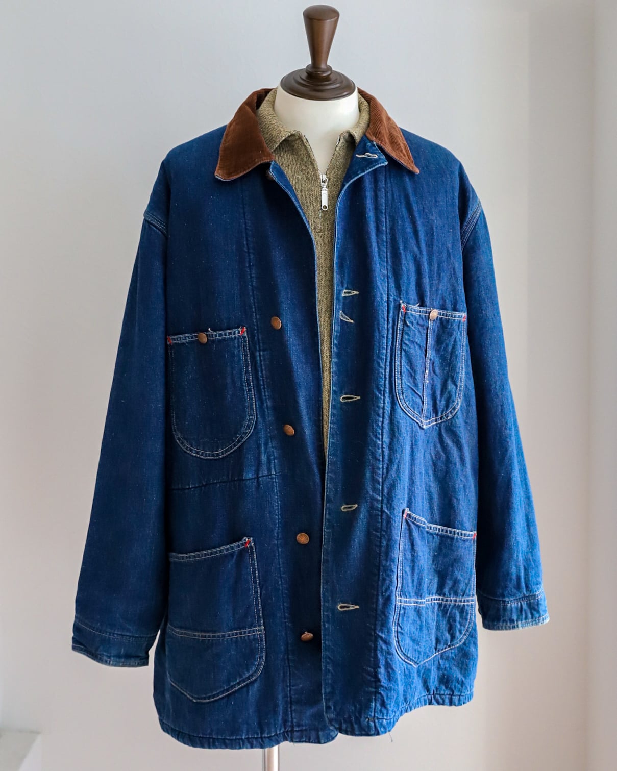 ヴィンテージ　デニムジャケット　カバーオール　ビッグシルエット　マルチポケット ヴィンテージカバーオールが高騰中！ 名店「ベルベルジン」の