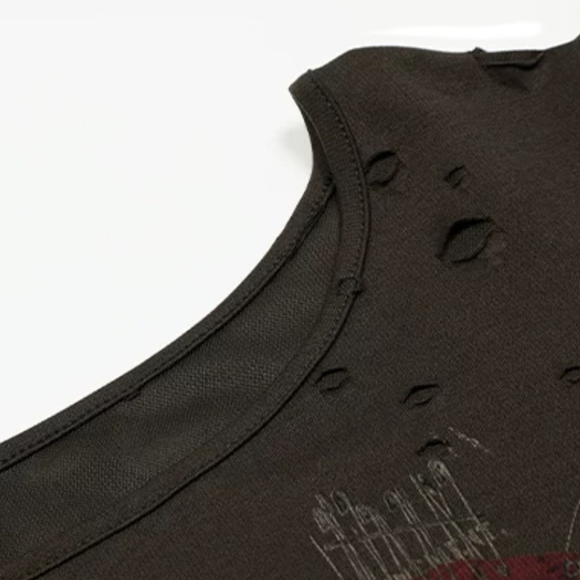 distressed heart graphic long tee　ハートグラフィックダメージロングティー　J2144