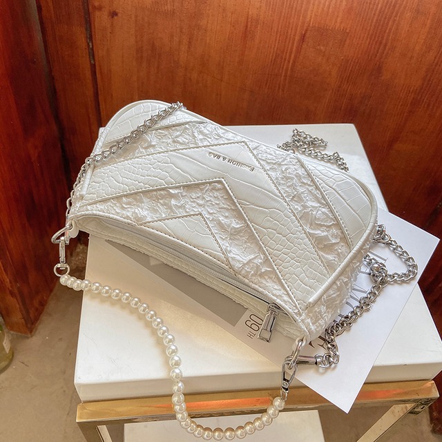 サマーパールチェーン レッド 夏物 真珠 メッセンジャーバッグ Tiancai_Wing_Bag63439203677