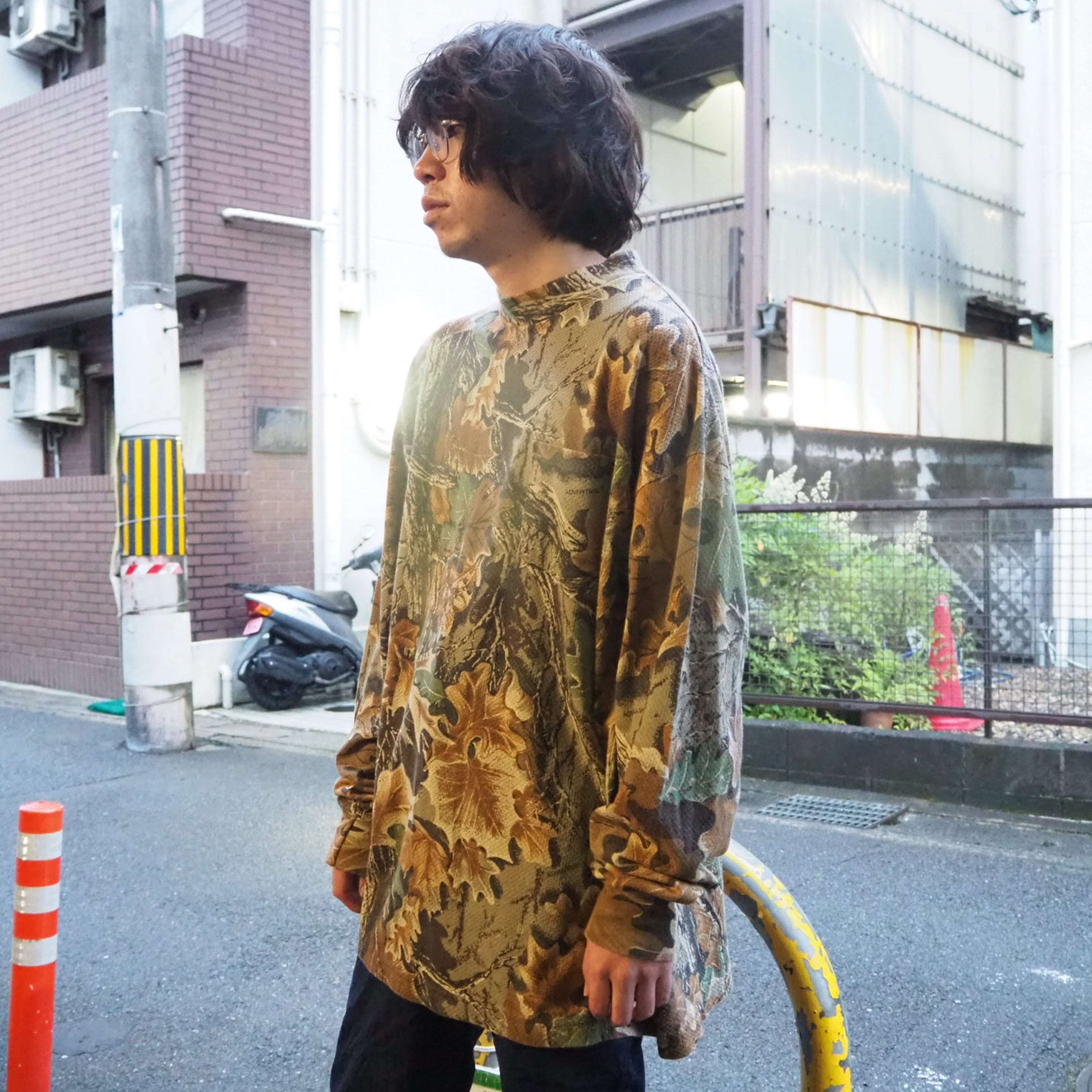 ポーカーズ　迷彩　メッシュ　ロンT カモフラメッシュのでかロンT | 一重 hitoe