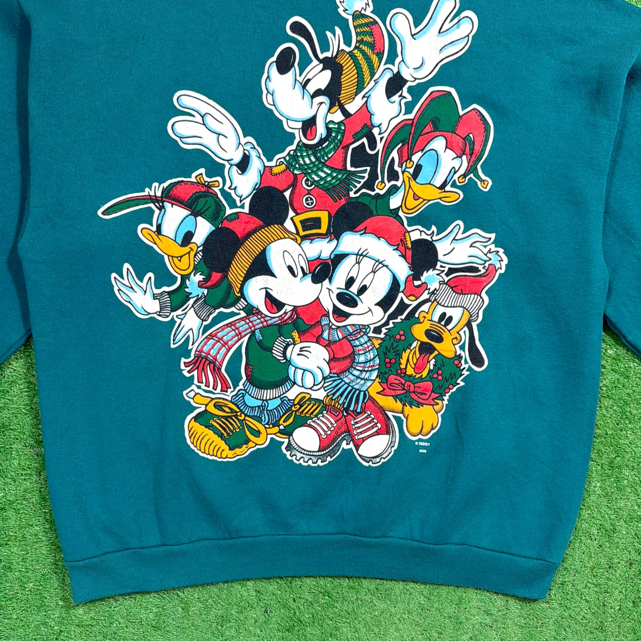 Men's】 90s Disney クリスマス イラスト スウェットシャツ / アメリカ