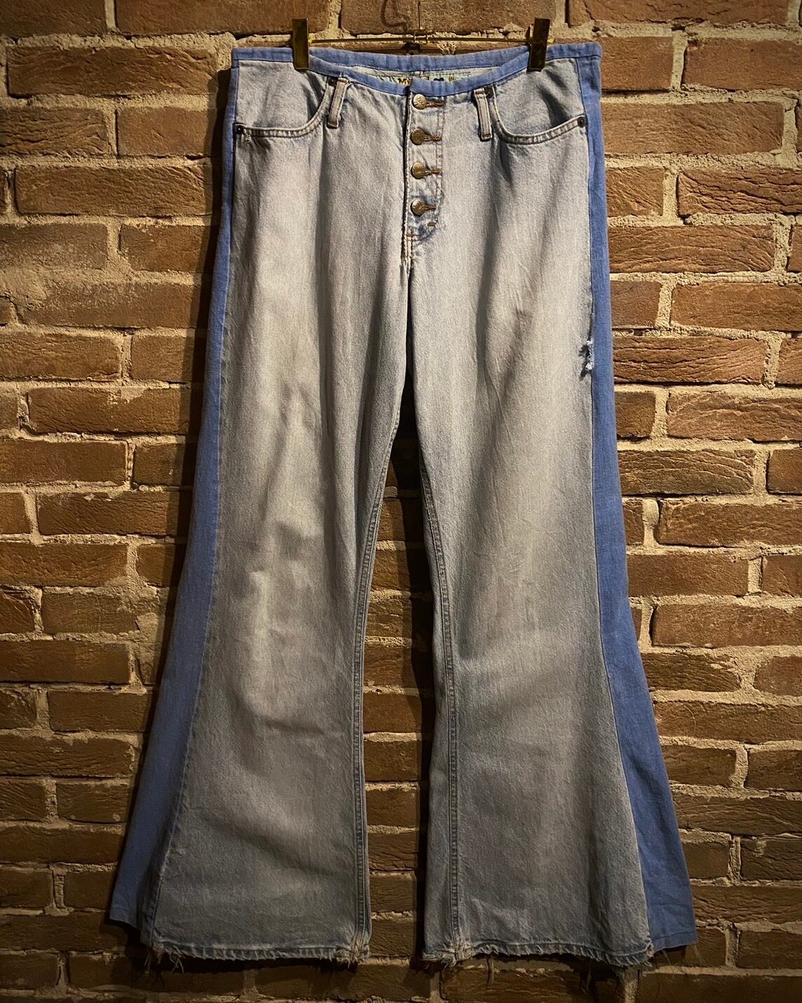 Caka act3】Special Docking Design Vintage Wide Flare Pants | Caka 