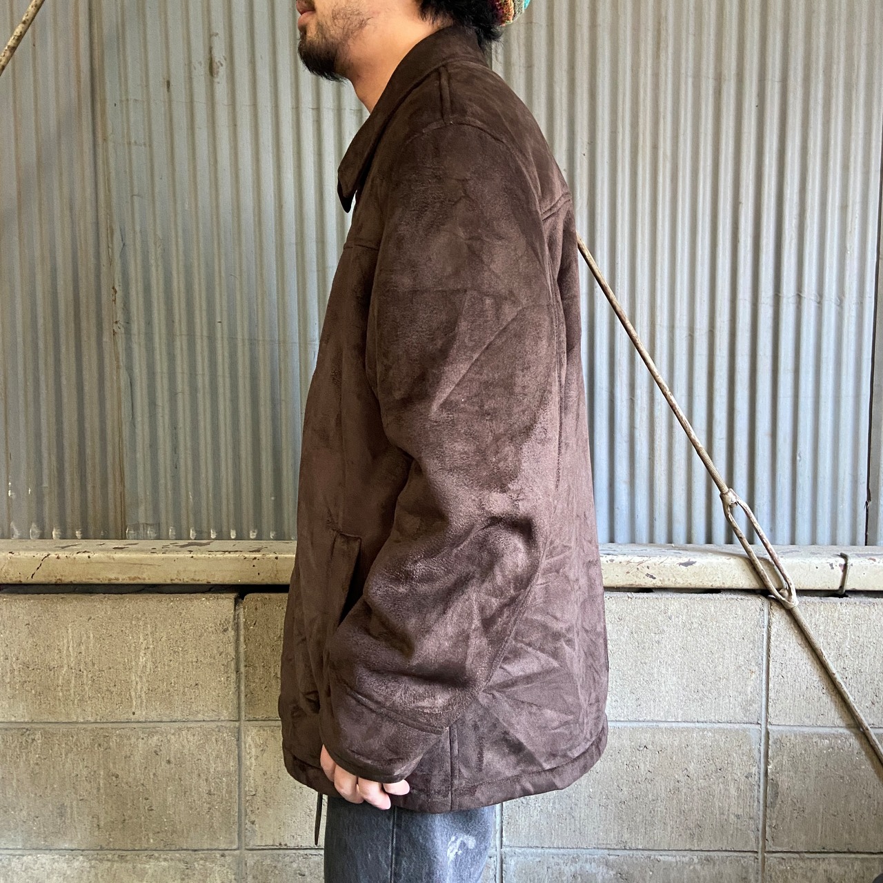 90年代 CHAPS チャップス フェイクスエード ボア フルジップジャケット 