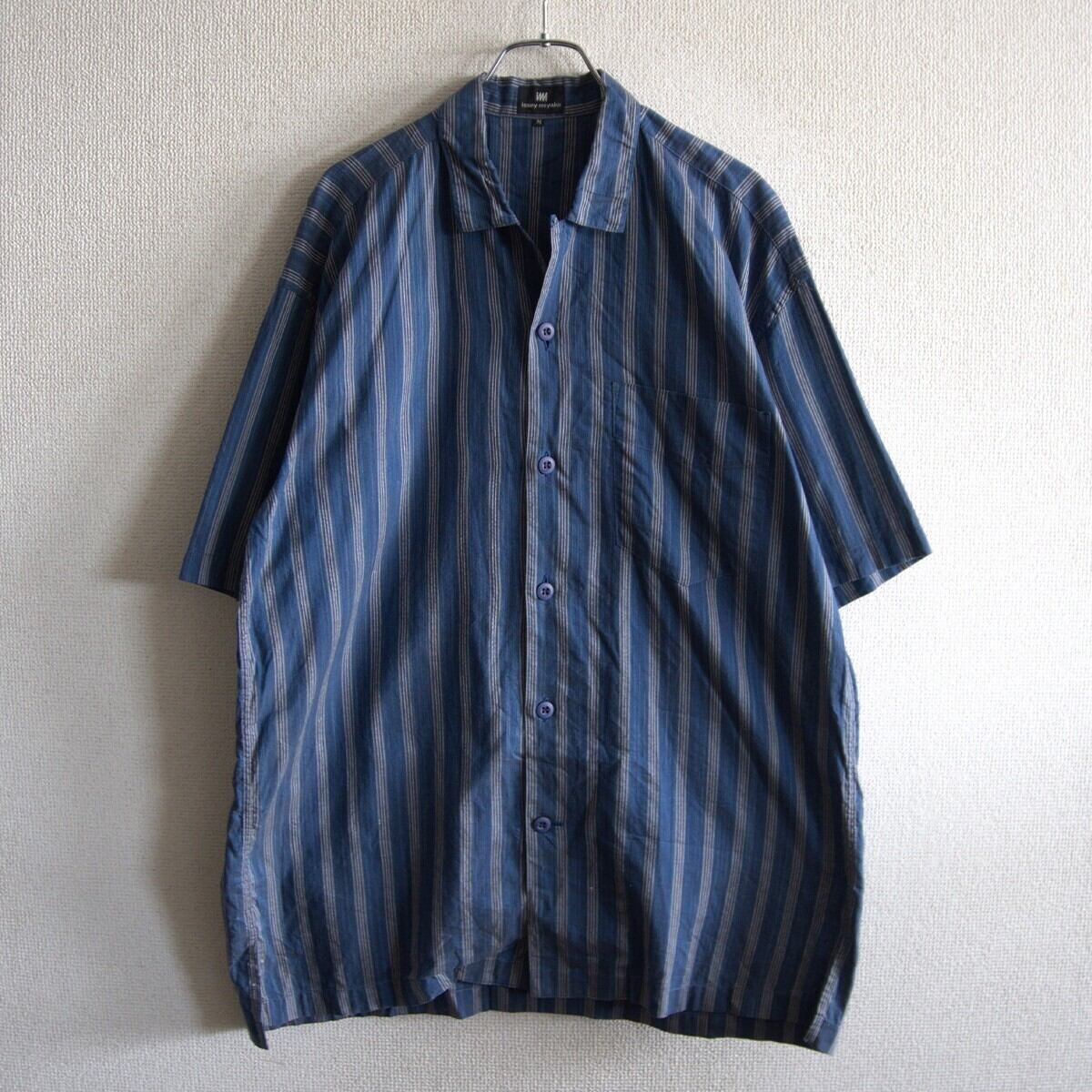 美品】ISSEY MIYAKE MEN【レーヨン プリント柄 オープンカラー シャツ