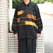 maple design long sleeve polo shirt