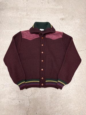 Paul Smith London/High Neck Cardigan/M/ハイネックカ－ディガン/ニット/バ－ガンディ－/ポ－ルスミス