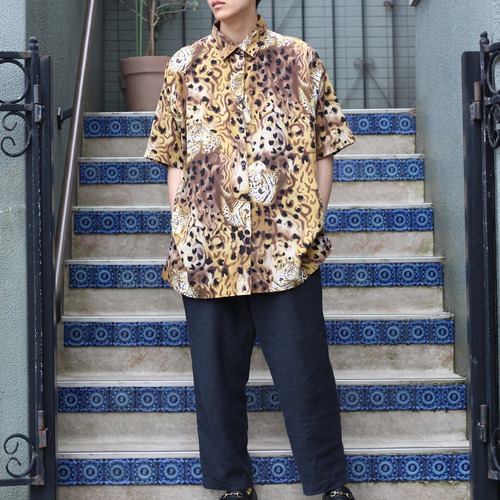 USA VINTAGE HALF SLEEVE LEOPARD PATTERNED SHIRT/アメリカ古着半袖レオパード柄シャツ