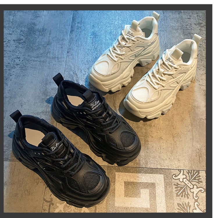 レースアップ 厚底 ダッドスニーカー ◆2col L00234