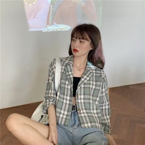 オープンカラー チェック シャツジャケット  AJ−3346-3662