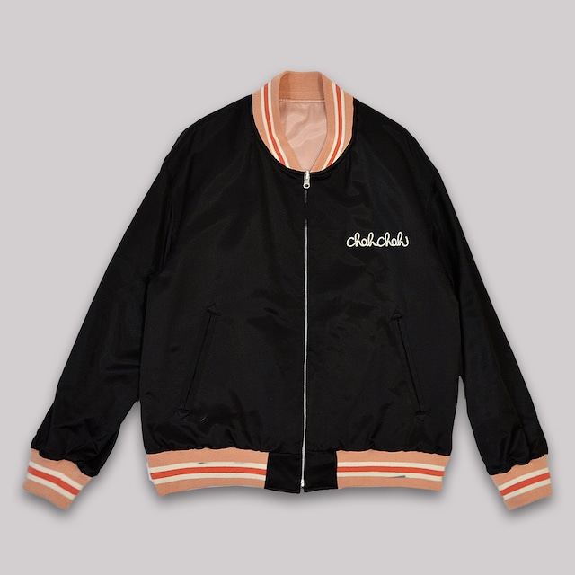 CC SATIN REVERSIBLE VARSITY JK - BLACK / PINK-