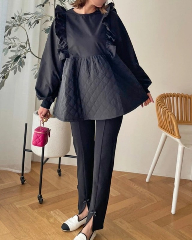 キルティングペプラムチュニック