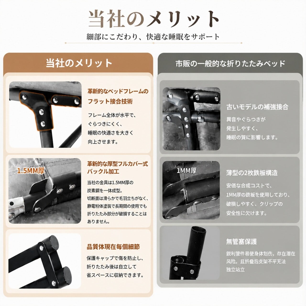 B26.折りたたみベッド キャンプベッド 簡易ベッド リクライニング対応