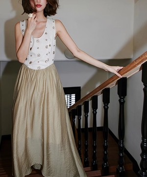 ビーズ刺繍◆ノースリーブ or ホルターネックワンピース【w-30513】