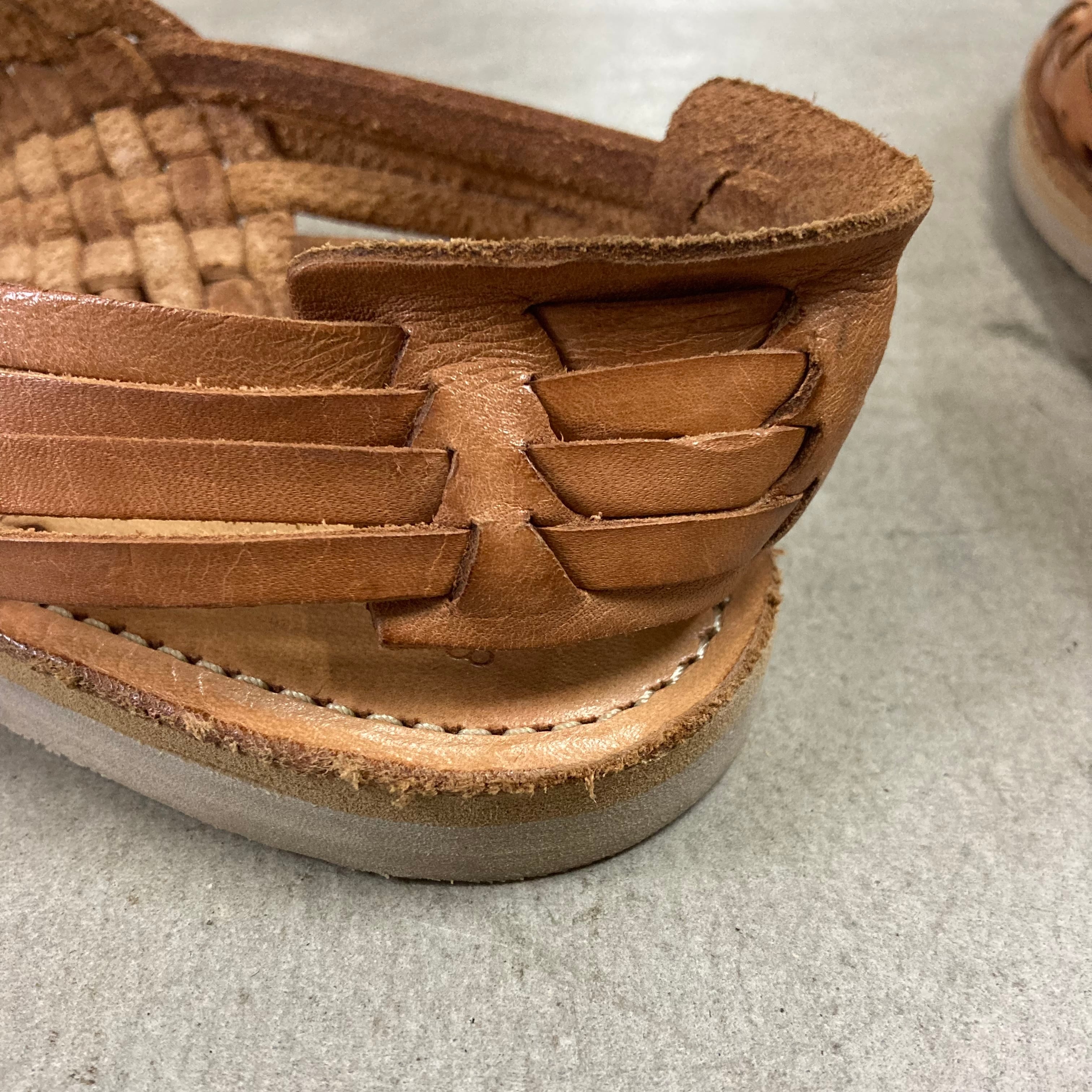CHAMULA チャムラ レザー オープントゥ サンダル メキシカン ワラチ CHAMULA チャムラ メキシコ製 レザーワラチサンダル 25cm | futuremotel