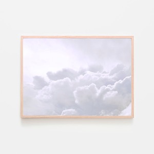 雲 / アートポスター 写真 2L〜 カラー アートプリント 横向き 自然 空の上 ふわふわ くも ホワイト