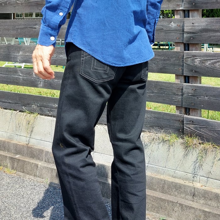 スーパーブラックデニム5ポケットストレートパンツ 22026 | ジーンズ