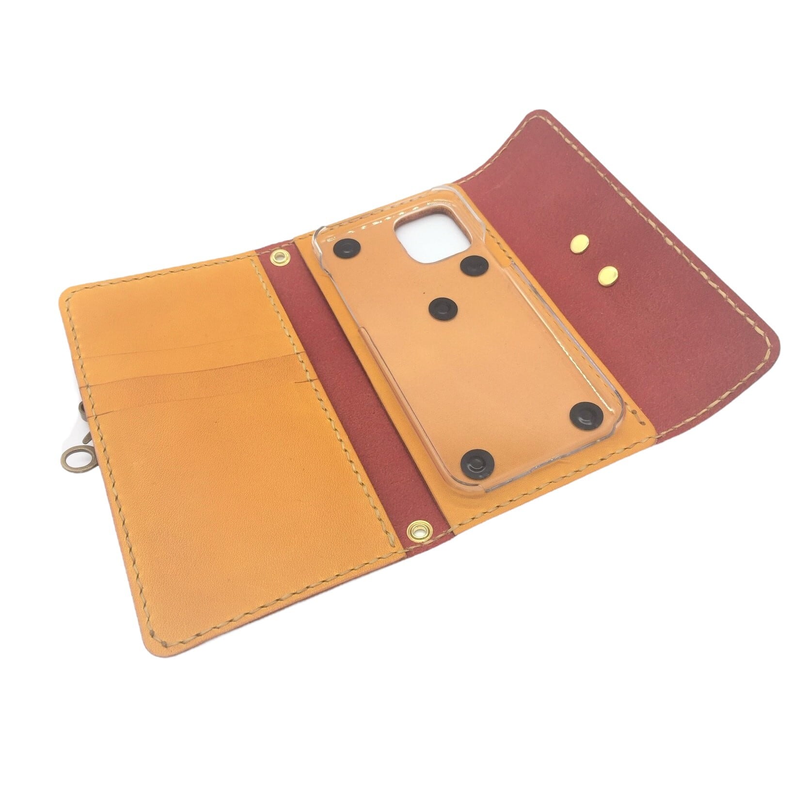 22色から選べる・全機種対応・名入れ対応】フック金具 革製手帳型