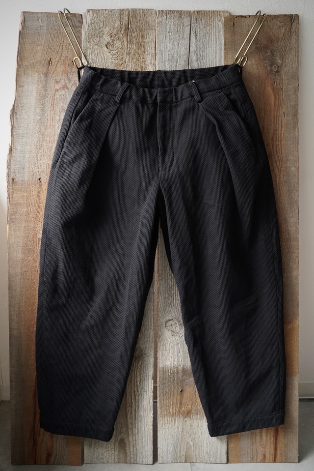 Ancient Dyed Sashiko / W-Tuck Pants (LOGWOOD BLACK)