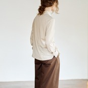 Cascade Draped Ruffle Blouse F0558