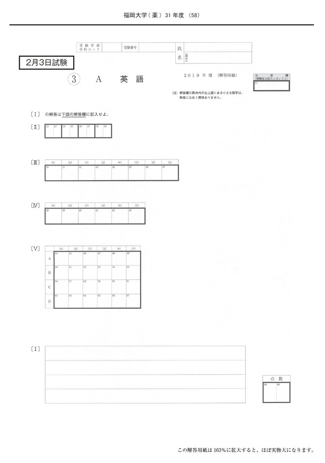 2025年度　私立薬学部入試問題と解答　20.福岡大学