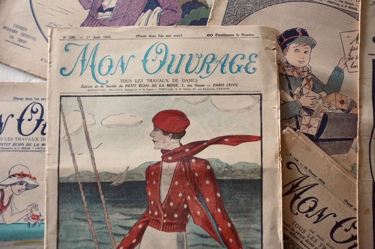 35s フランス Mon Ouvrage 刺繍手芸新聞 アンティーク