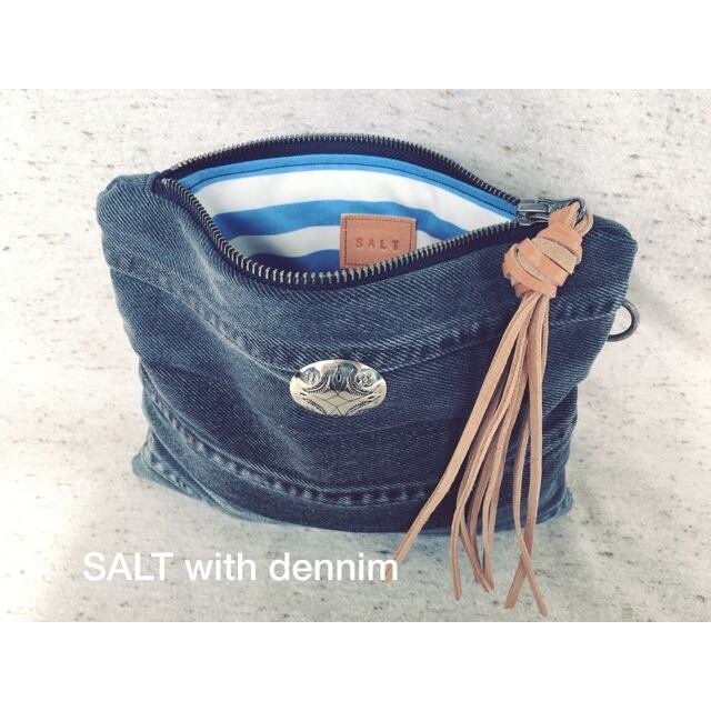 BlackDenimボーダーポーチ No.3520