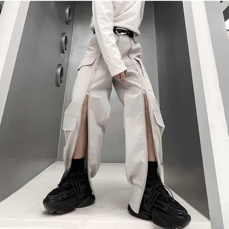 Left★MEN'S ジッパーカーゴパンツ_2色 ジッパーデザイン カーゴパンツ 2カラー LB1074 | LIBERD / リベルド