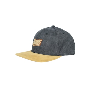 MOCO LOGO SUEDE PEAK WASHED CANVAS SNAPBACK [BLACK]