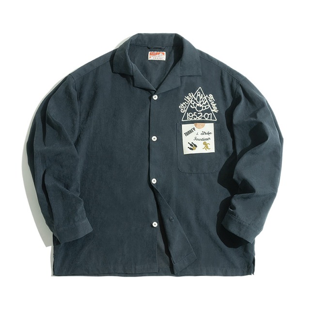 Embroidered bowling shirt 00193