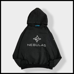 【USA古着】NEBULAS プリント パーカー フーディー プルオーバー 黒 US古着