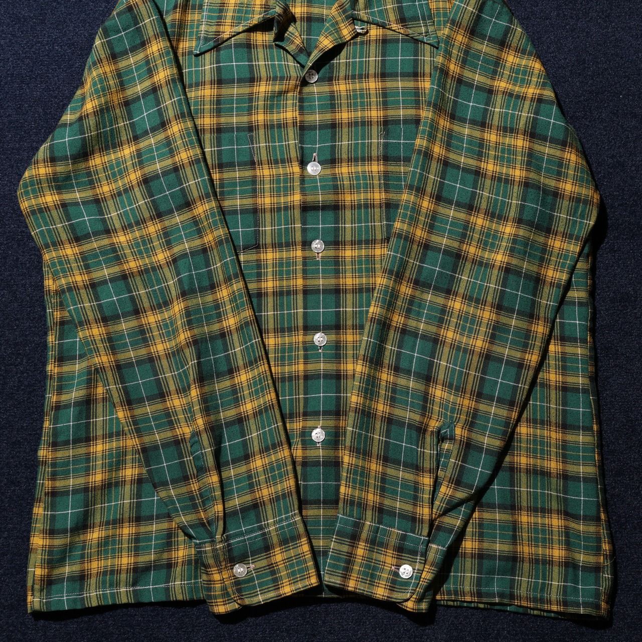 美品 M Sears 70s 長袖 ポリレーヨン ノンアイロンシャツ