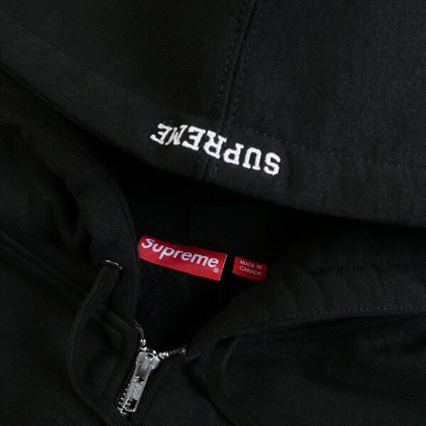 SUPREME Zip Up Hooded パーカー 黒XL
