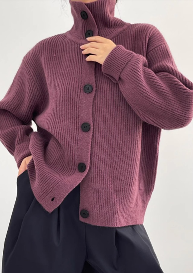 turtleneck knit cardigan 6colors【2023111101】