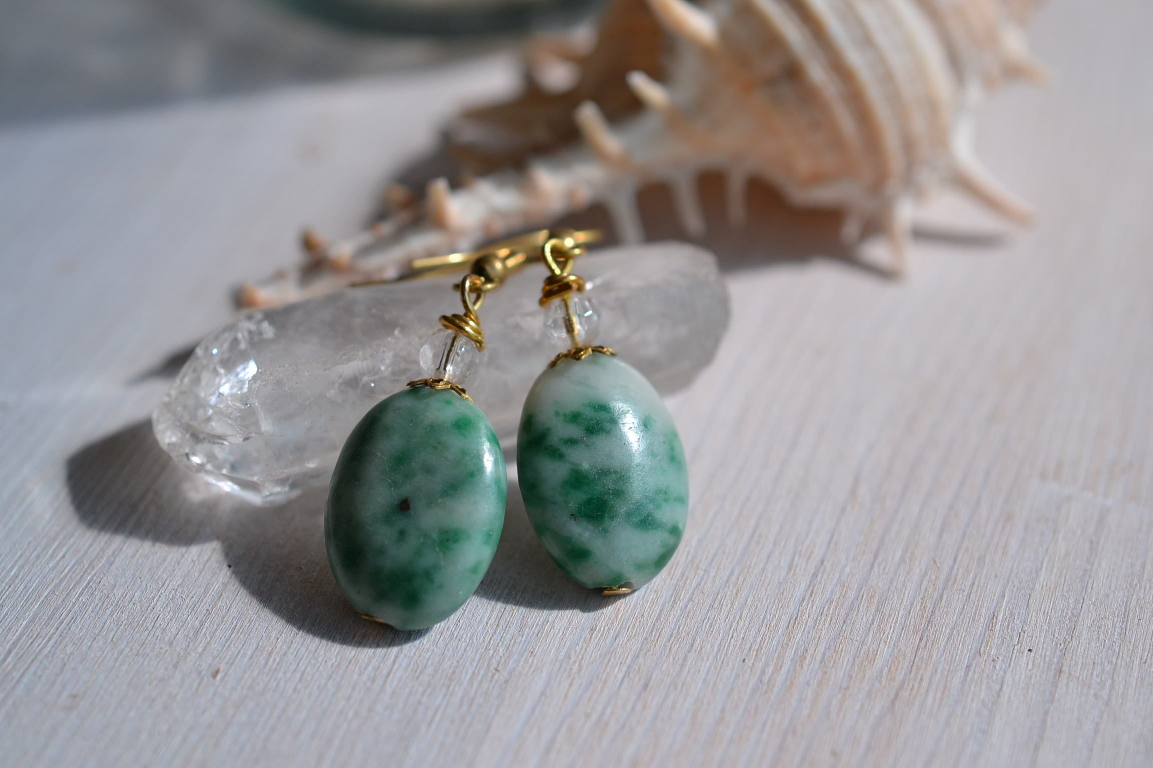 天然石★ 翡翠 ピアス