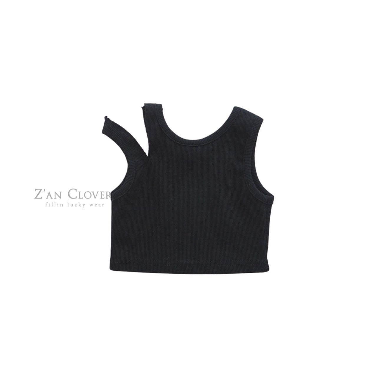 [Z’AN CLOVER] Asymmetrical slit tank top +fee2 / [지안클로버] 언발트임탱크탑