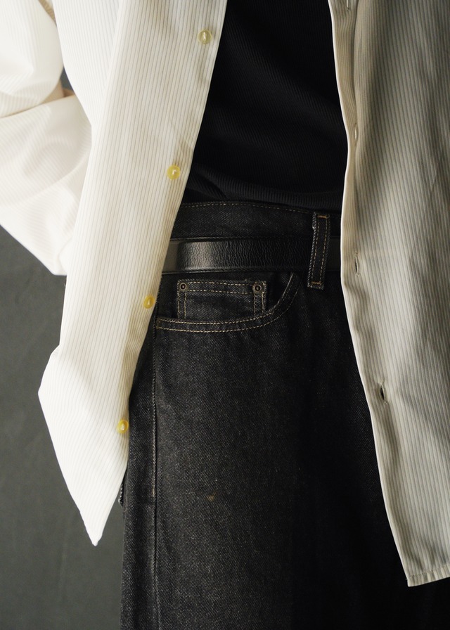 Wide straight black denim